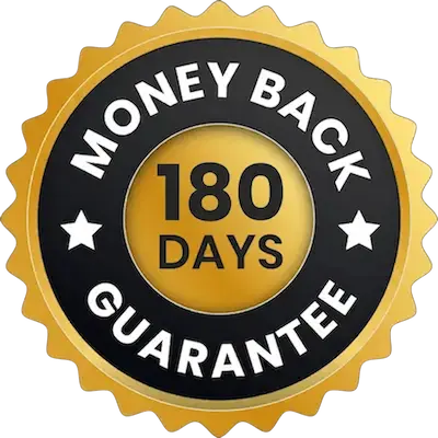 180-day money back guarantee badge